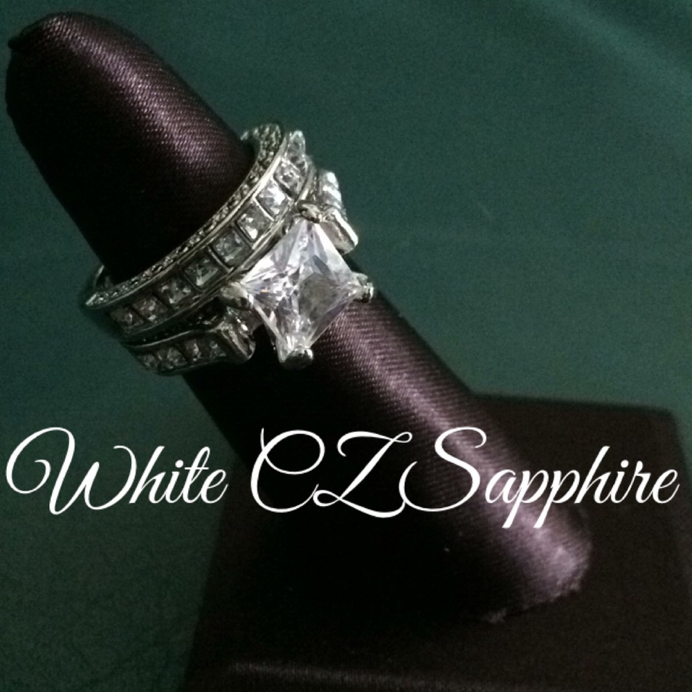 🆕White Saphire 925 Silver Plated Band⭐️
